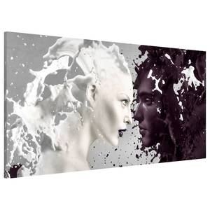 Tableau magnétique Milk & Coffee Acier / Film vinyle - Noir / Blanc - 78 x 37 cm