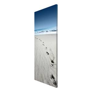 Tableau magnétique Dans le sable Acier / Film vinyle - Bleu / Blanc - 37 x 78 cm