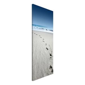 Tableau magnétique Dans le sable Acier / Film vinyle - Bleu / Blanc - 37 x 78 cm