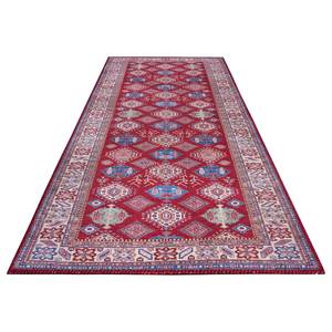 Tapis de couloir Bedri Kazak Polyester - Rouge / Multicolore