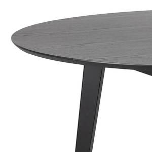 Tavolo da pranzo Rigby Impiallacciato in vero legno / Albero della gomma massello - Quercia nero - Diametro: 140 cm