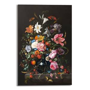 Wandbild Vase mit Blumen Mehrfarbig