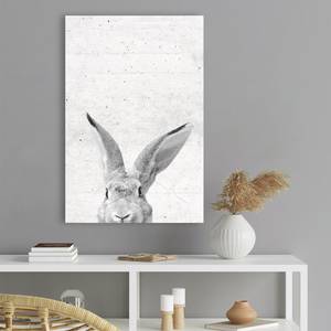 Wandbild Kaninchen beobachtet dich Schwarz / Weiß
