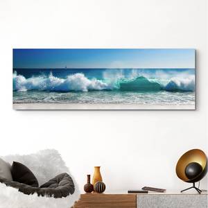 Wandbild Stürmische Wellen Blau