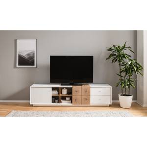 Tv-meubel Crecora wit/eikenhouten look