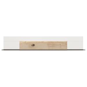 Tablette murale Misano Placage en bois véritable / Verre - Planches de chêne / Gris - Blanc / Chêne sauvage - Sans éclairage