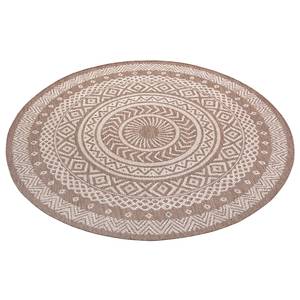 Tapis Hauville Polypropylène - Marron clair / Crème - Diamètre : 120 cm