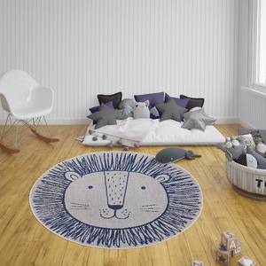 Kinderteppich Lioux Polypropylen - Creme / Blau - Durchmesser: 120 cm