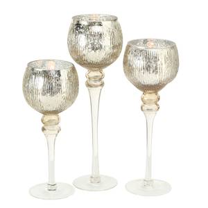 Windlicht Manou IV (3-teilig) Glas - Champagner