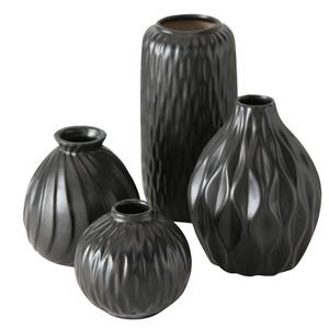 Vases Zalina (4 éléments) Porcelaine - Noir