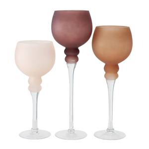 Windlicht Manou XI (3-teilig) Glas - Rosa