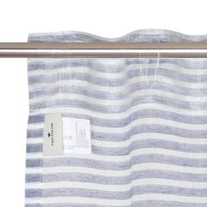 Gordijn Natural Stripe polyester/linnen - Marineblauw