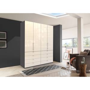 Vouwdeurkast Loft II Havanna / Magnoliakleurig glas - 200 x 236 cm