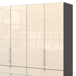 Vouwdeurkast Loft II Havanna / Magnoliakleurig glas - 200 x 236 cm