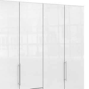 Armoire à portes pliantes Loft I Havanna / Verre Blanc - Hauteur : 216 cm - Tiroir à gauche