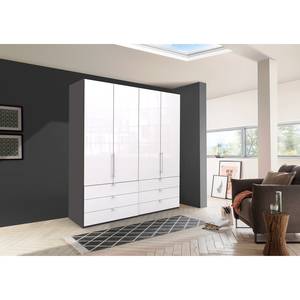 Falttürenschrank Loft II Havanna / Glas Weiß - 200 x 216 cm