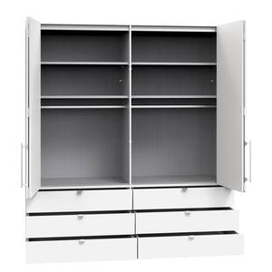 Falttürenschrank Loft II Havanna / Glas Weiß - 200 x 216 cm