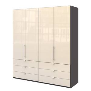 Vouwdeurkast Loft II Havanna / Magnoliakleurig glas - 200 x 216 cm