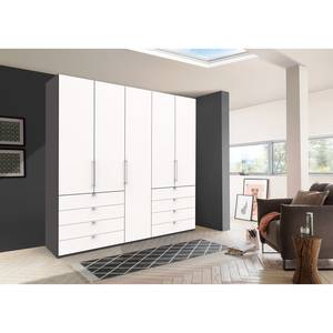 Falttürenschrank Loft IV Havanna / Weiß - 250 x 236 cm - Schublade außen