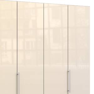 Vouwdeurkast Loft VI Havanna / Magnoliakleurig glas - Hoogte: 216 cm