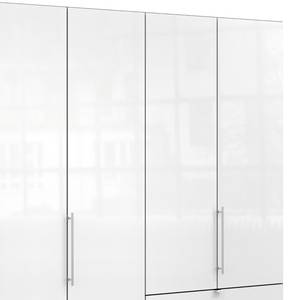 Falttürenschrank Loft IV Havanna / Glas Weiß - 250 x 236 cm - Schublade außen