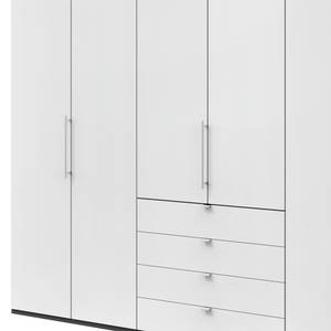 Armoire à portes pliantes Loft III Havanna / Blanc - Hauteur : 236 cm - Sans portes miroir