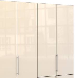 Vouwdeurkast Loft IV Havanna / Magnoliakleurig glas - 250 x 236 cm - Lade aan de rand