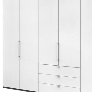 Armoire à portes pliantes Loft III Havanna / Blanc - Hauteur : 216 cm - Sans portes miroir