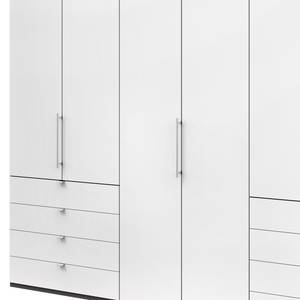 Armoire à portes pliantes Loft IV Havanna / Blanc - 300 x 236 cm - Tiroir sur le bord