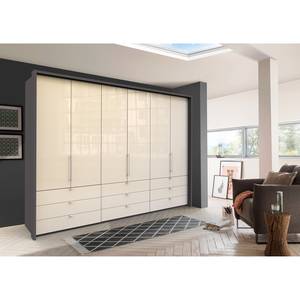 Falttürenschrank Loft II Havanna / Glas Magnolie - 300 x 216 cm