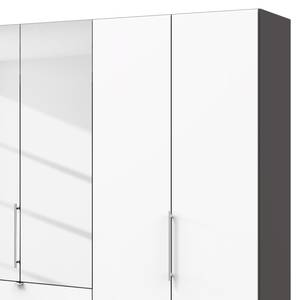 Armoire à portes pliantes Loft III Havanna / Blanc - Hauteur : 216 cm - 2 miroir