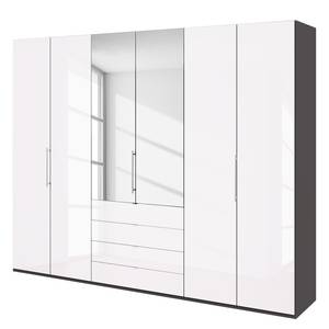 Falttürenschrank Loft III Havanna / Glas Weiß - Höhe: 236 cm - 2 Spiegeltüren