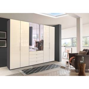 Falttürenschrank Loft III Havanna / Glas Magnolie - Höhe: 236 cm - 2 Spiegeltüren