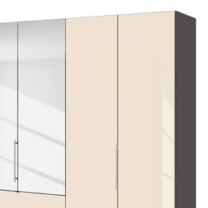 Falttürenschrank Loft III Havanna / Glas Magnolie - Höhe: 236 cm - 2 Spiegeltüren