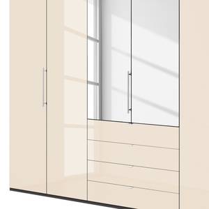 Falttürenschrank Loft III Havanna / Glas Magnolie - Höhe: 236 cm - 2 Spiegeltüren