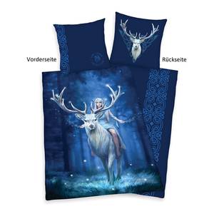 Bettwäsche Anne Stokes Collection Hirsch Baumwollstoff - Blau