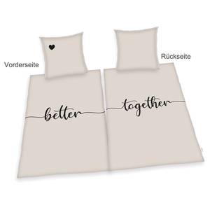 Partner-Pack Bettwäsche Better together Baumwollstoff - Beige