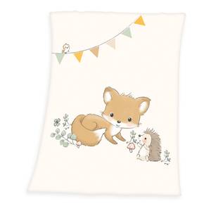 Flauschdecke Waldfreunde Microfaser - Beige