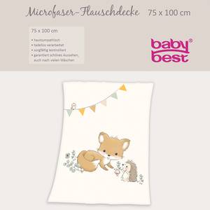 Knuffeldeken Bosvrienden microvezel - beige