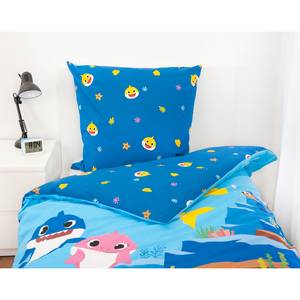 Beddengoed Baby Shark katoen - blauw