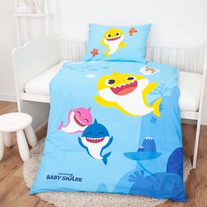 Babybeddengoed Baby Shark katoen - blauw