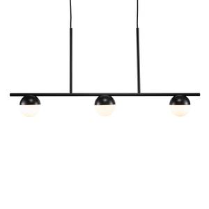 Hanglamp Contina opaalglas/staal - 3 lichtbronnen - Zwart