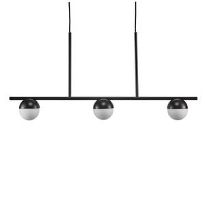 Hanglamp Contina opaalglas/staal - 3 lichtbronnen - Zwart