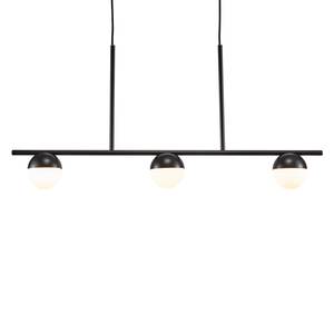 Hanglamp Contina opaalglas/staal - 3 lichtbronnen - Zwart