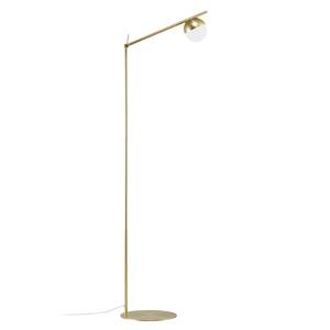 Lampadaire Contina Verre opalin / Acier - 1 ampoule - Laiton