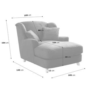 XXL-fauteuil Liwan geweven stof - Geweven stof Palila: Crèmekleurig