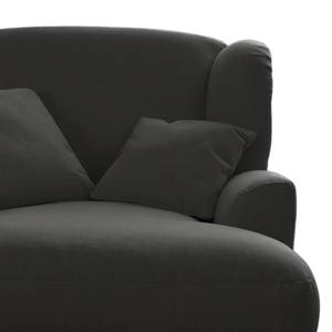 XXL-fauteuil Liwan vlakweefsel - Platweefsel Gila: Antracitekleurig