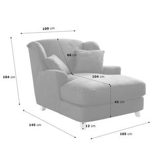 XXL-fauteuil Liwan vlakweefsel - Platweefsel Gila: Antracitekleurig