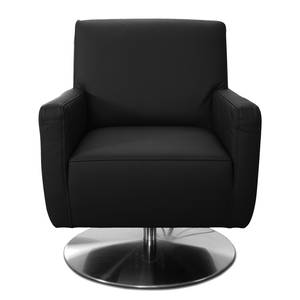 Fauteuil Lancie cuir véritable - Cuir Pua: Noir