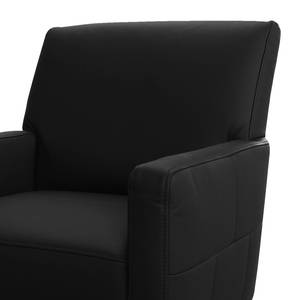 Fauteuil Lancie cuir véritable - Cuir Pua: Noir